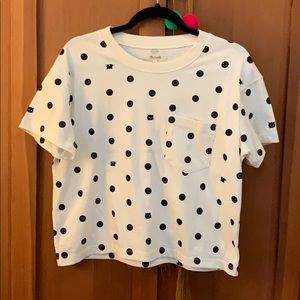 Madewell Boxy Crop Tee with Cat detail